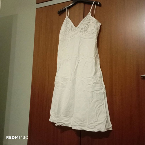 Dress with strap sleeve new, white, size M
