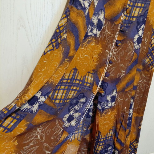 Maxi dress sleeveless in brown and blue, like new