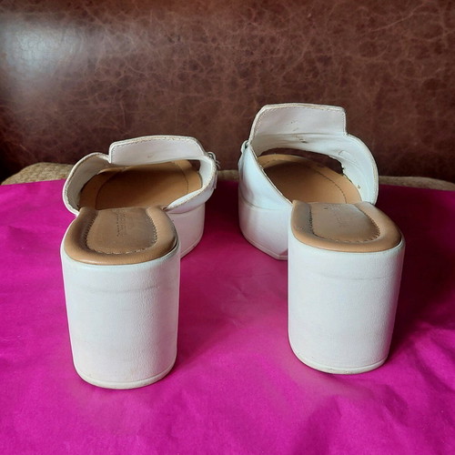 Andrea Pierago white platforms with silver like new, size 40