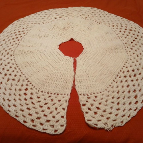Handmade knitted cape unfinished