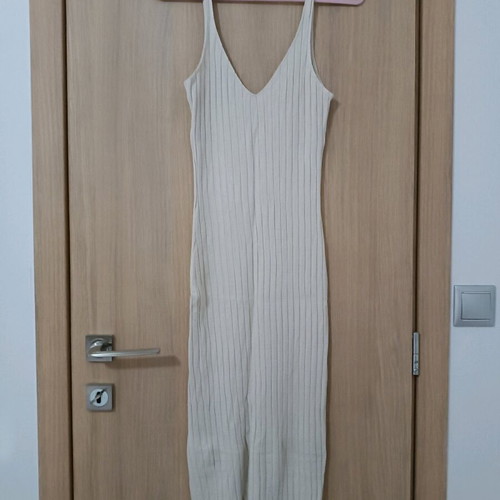 Zara midi fitted dress like new, beige, size S