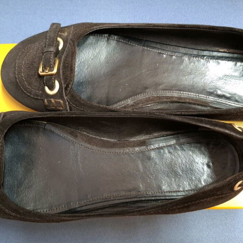 Car Shoe suede ballerinas used, brown, size 38.5