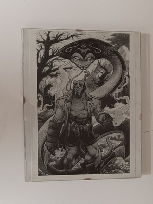 Hellboy 3 framed print used with glass and wooden backing