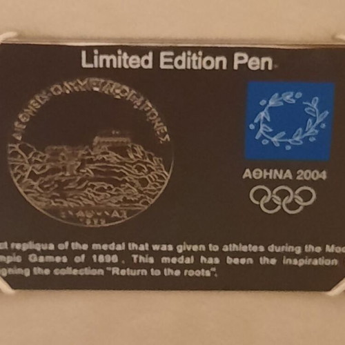 Olympic Games Athens 2004 Silver Pen New Limited Edition 051/108