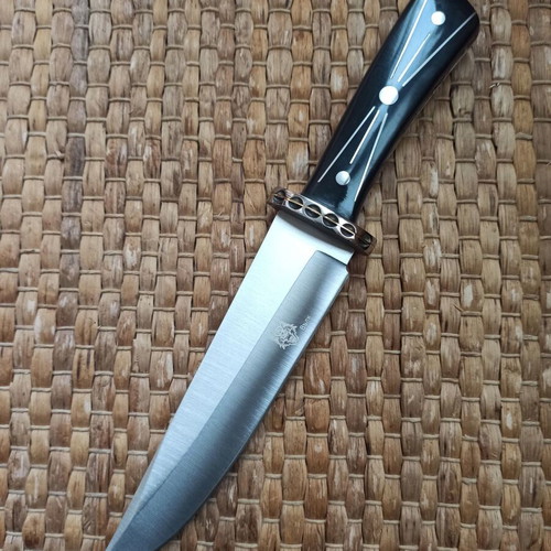 Wolf hunting knife new with wolf head and belt sheath