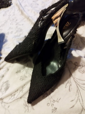 Zara mules size 38 like new, boucle fabric black