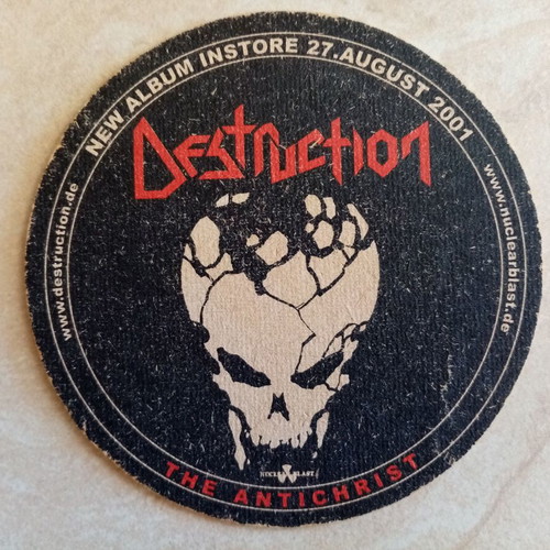 Destruction The Antichrist Grave Digger 2001 promotional beer mat