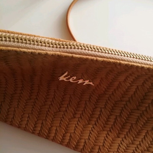 KEM leather crossbody bag like new suede