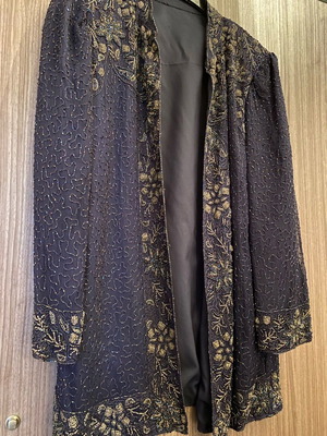 Abiye jacket embroidered with beads, blue, size M