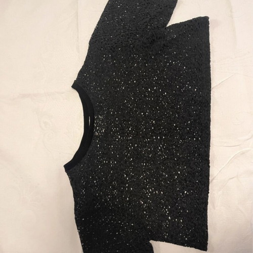 Black perforated blouse like new, medium size, loose fit