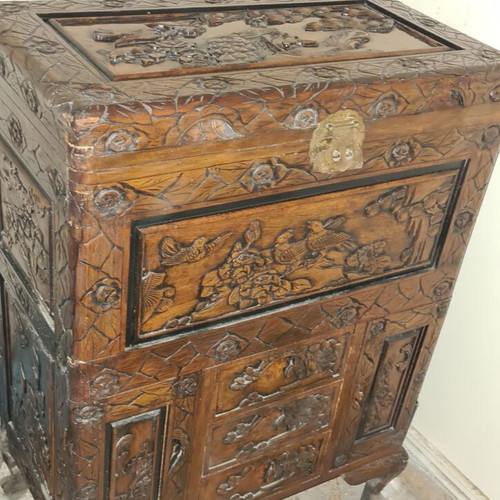 Bar furniture used handmade carved with storage space