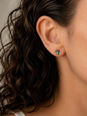 Handmade earrings small green pasties