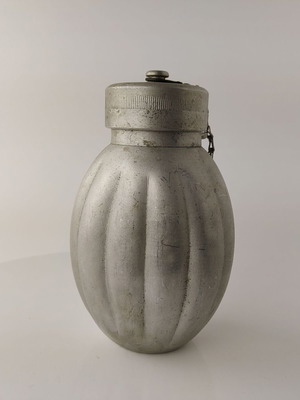 Old aluminum canteen from Polish army 1957 used
