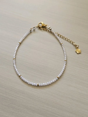 Handmade bracelet with zircon, gold-plated surgical steel