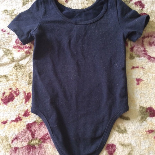 Petit Bateau Gymnastics Bodysuit like new, blue with gold, for ages 3-5