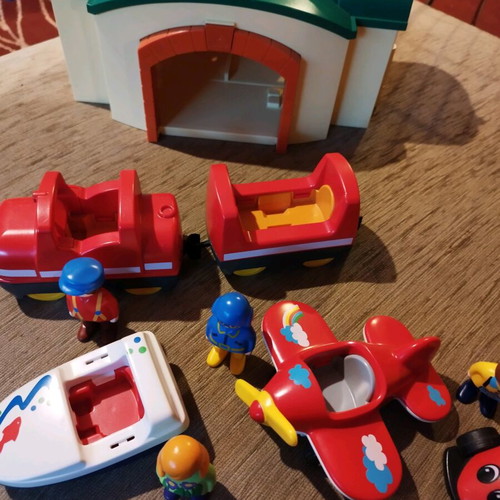 Playmobil 123 set like new with train station, vehicles and figures
