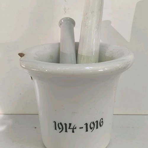 Porcelain pharmaceutical mortar from World War I used