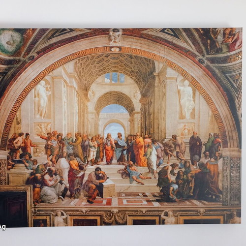 Painting The School of Athens on canvas like new