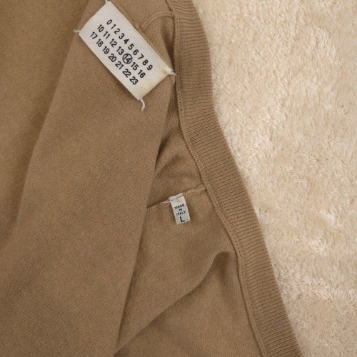Maison Margiela luxury wool cardigan with leather patches size L used