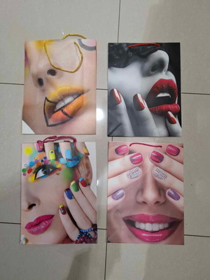 Луксозни хартиени торбички нови, комплект от 12 броя, 4 дизайна