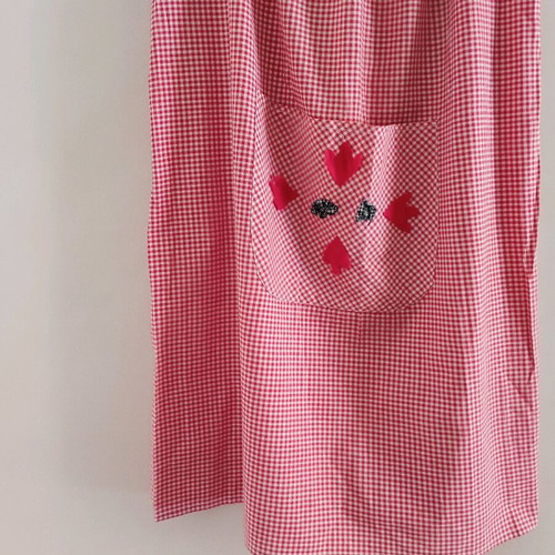 Vintage dress medium, white and red