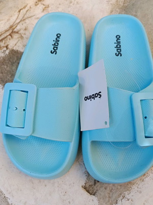 Sabino slippers size 37 new in light blue