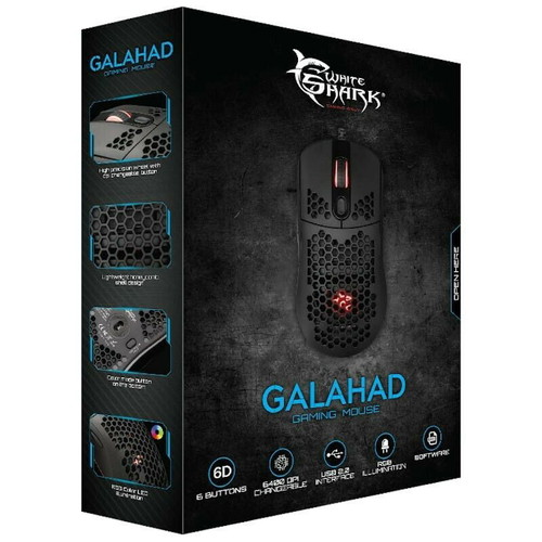 White Shark Galahad GM-5007B gaming mouse new, 6400 DPI, black