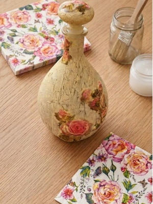 Decoupage napkins with colorful flowers new