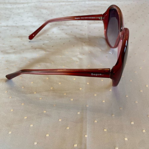 Segue women's sunglasses new, round with red frame and grey gradient lenses