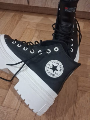 Converse All Star ankle boots, black and white, size 37