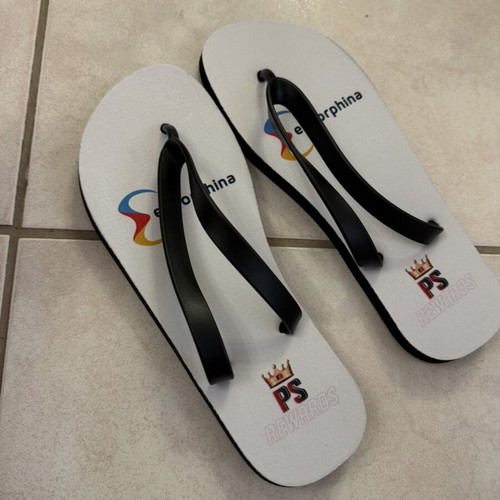 White beach flip flops new