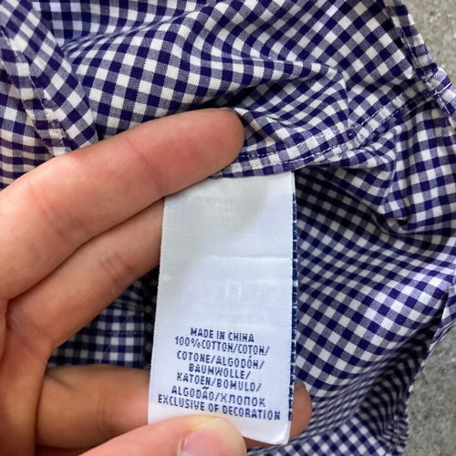 Ralph Lauren Longsleeve Shirt S, white darkblue checked, red pony