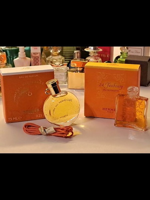Hermès L'Ambre des Merveilles and 24 Faubourg vintage perfume miniatures set