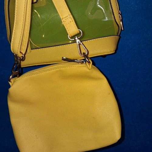 Yellow handbag with inner bag like new
