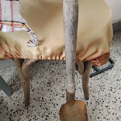 Retro metal shovel (sovat) for coal and ash