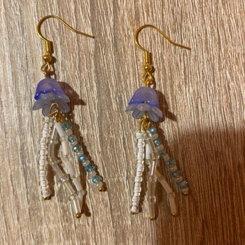Handmade blue earrings made to order inspired by Barbie Mermaidia