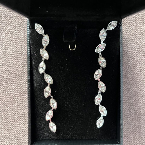 Rebecca Lumiere Crystal earrings, silver