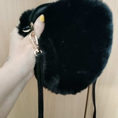 Fur crossbody bag new, black