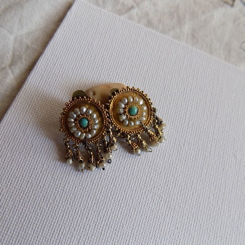 Gold earrings used, 120+ years old, family heirloom, 7gr