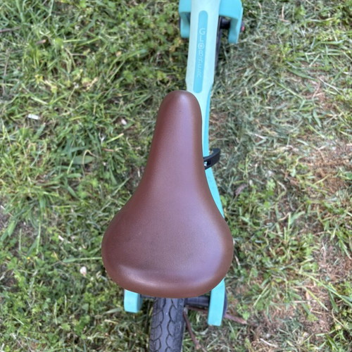 Children's balance bike like new, adjustable height, mint/turquoise
