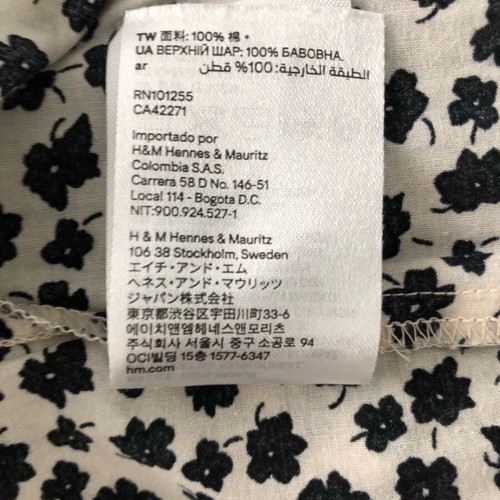 H&M dress women oversized like new, size XL, black and beige