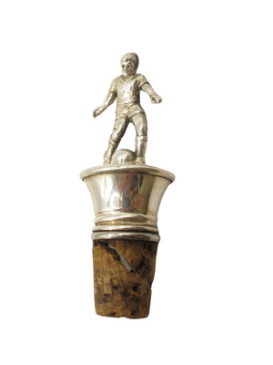 Vintage Silver-Plated Footballer Bottle Stopper like new