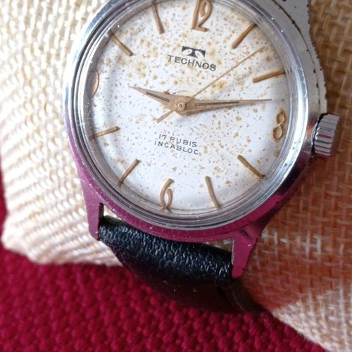 Vintage Technos men's winding watch used