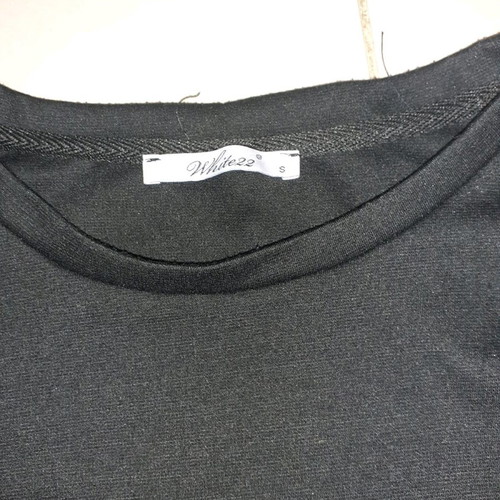 White 22 blouse black, size small, like new with bell sleeves