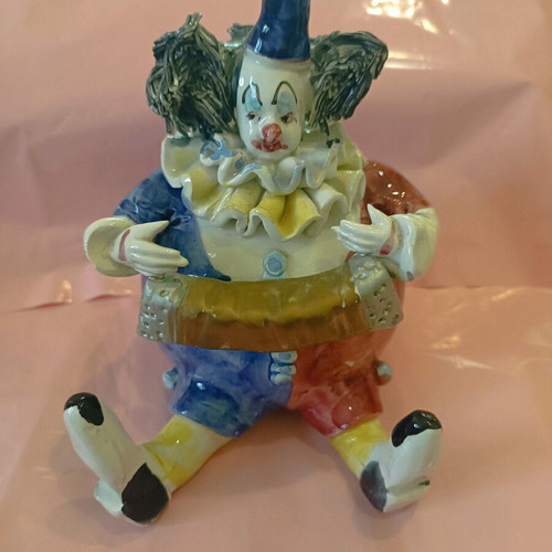 Vintage collectible handmade clown set of 3 like new