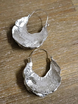 Women's hammered stainless steel earrings new