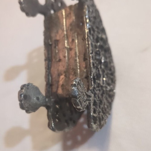 Vintage small metal napkin holder used