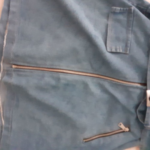 Mini denim skirt new, blue, with zipper and belt
