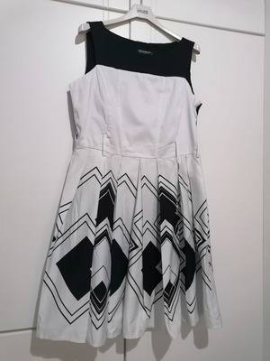 Rinascimento cotton dress used, black and white, size L