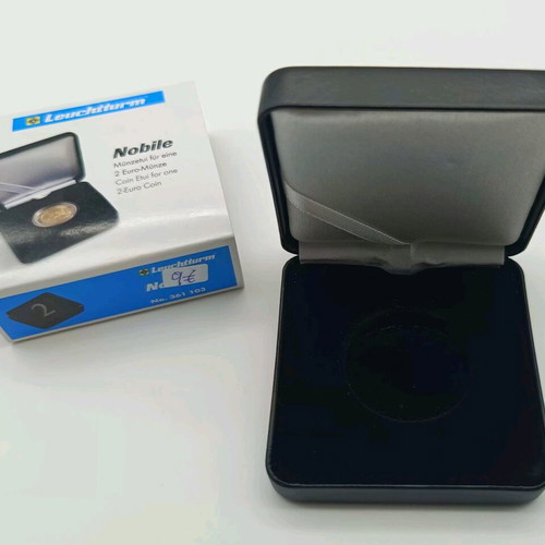 Luxury case for collectible 2 euro new with Leuchtturm capsule